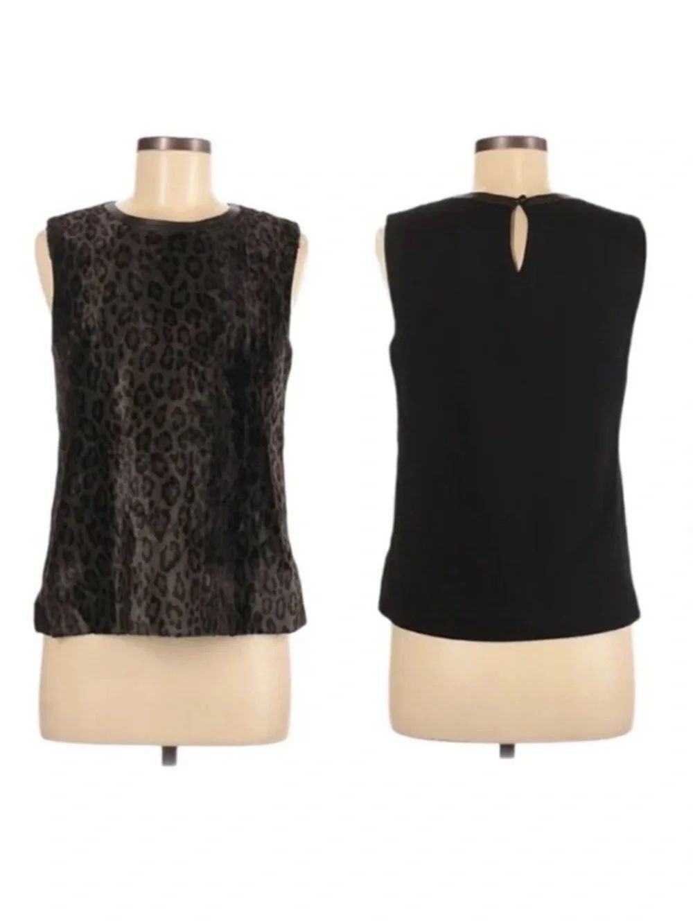 MILLY Leopard Faux Fur Wool Leather Top 8